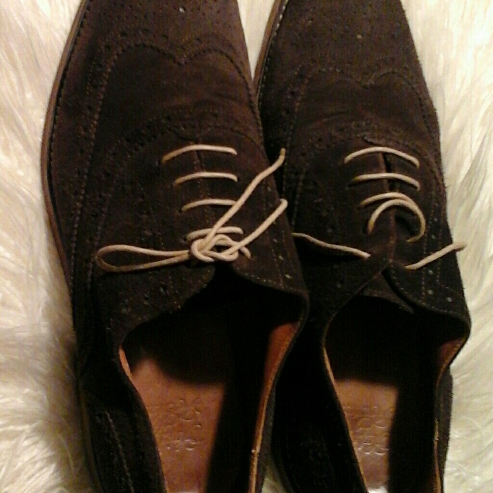 Saks 5th Avenue Mens Suede Shoes, Brown, US 9.5